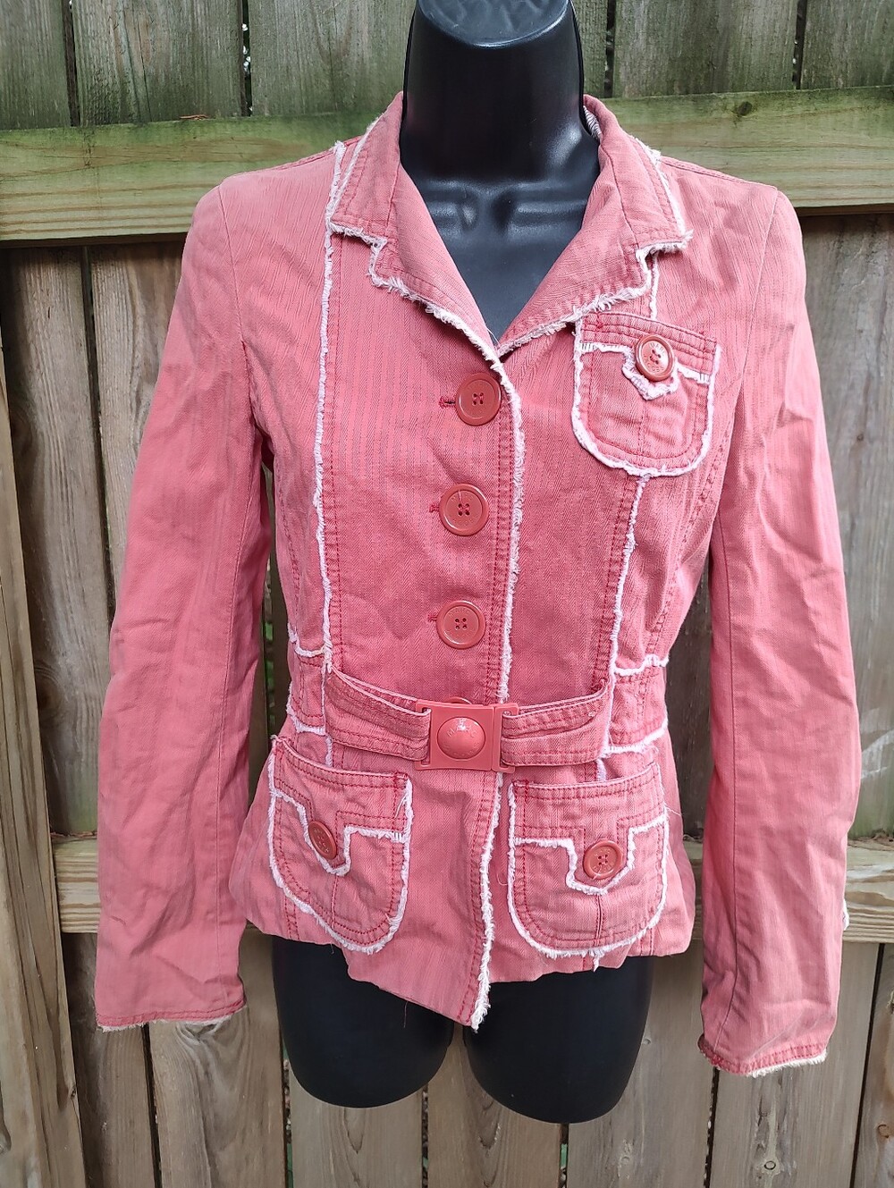 🏵️ Marc Jacobs 2000s Y2K Pink Cotton Belted Cute Jacket Size 2